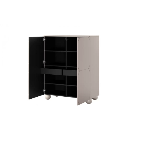 Kredens dwudrzwiowy z dwoma ukrytymi szufladami Sonatia II 120 cm - kaszmir